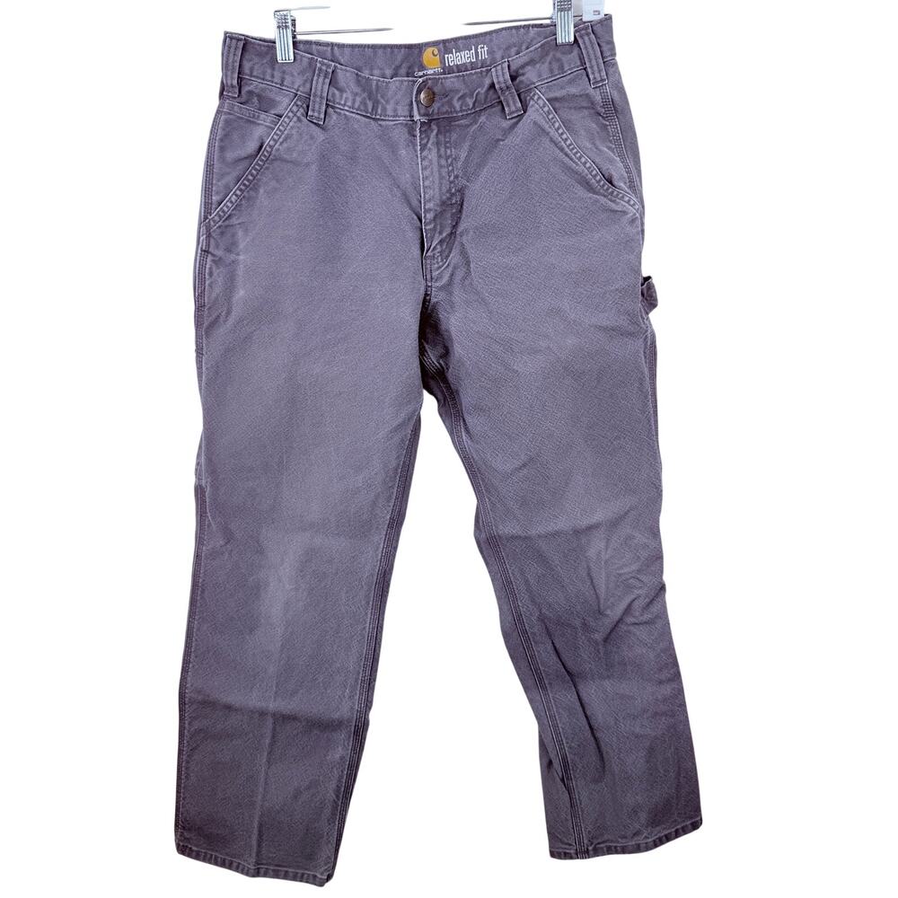 Carhartt Mens Relaxed Fit Utility Carpenter Work Pants Gray 103279 Size 34x30